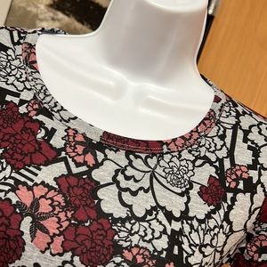 3/$20 NWT LuLaRoe Julia Gray and Dusty Rose Floral Print Dress Size XXS